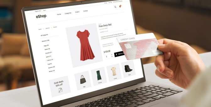 Person engaging in e-commerce